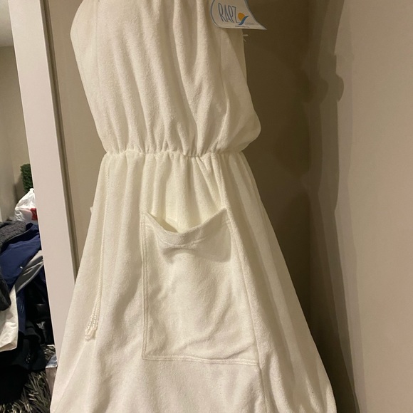 Soft bright white adjustable waist elastic top strapless bathing suite cover - Picture 2 of 5